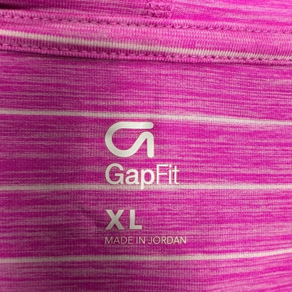 GapFit Women's Kabru funnel Neck hooded pink striped Long Sleeve Shirt sz XL GUC - Picture 4 of 7